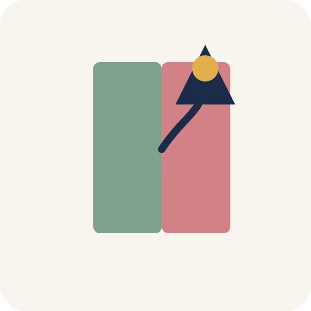 Diagramme : une petite patte repliée et collée contre le mur voisin, avec une goutte de colle.