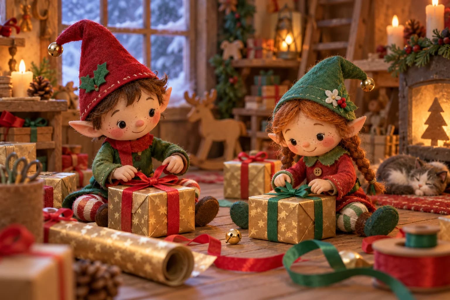 Illustration de la comptine « Le papier des lutins ».