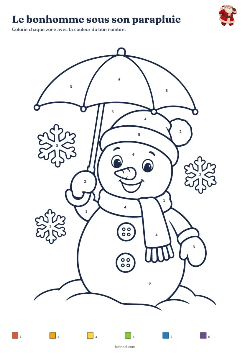 Le bonhomme sous son parapluie — aperçu de la fiche à imprimer