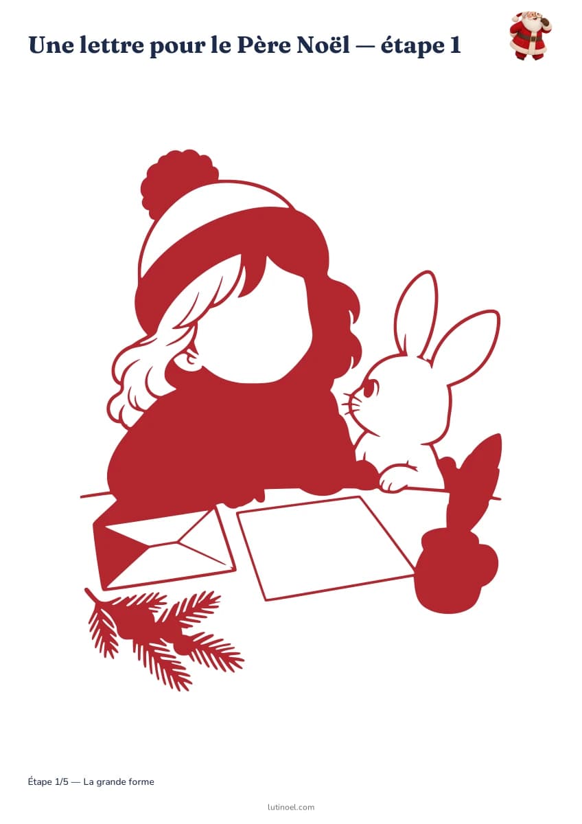 Une lettre pour le Père Noël — aperçu des étapes de dessin