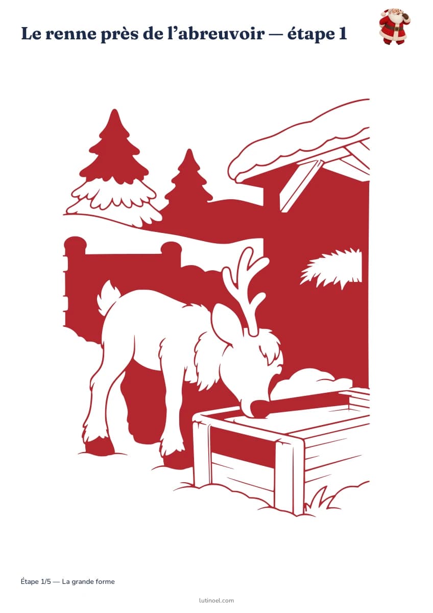Le renne près de l’abreuvoir — aperçu des étapes de dessin