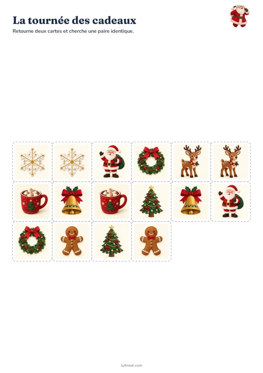 La tournée des cadeaux — aperçu de la fiche à imprimer