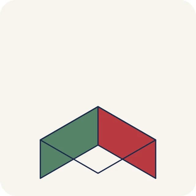 Diagramme : les quatre parois de la boîte repliées vers le haut, vues en perspective.
