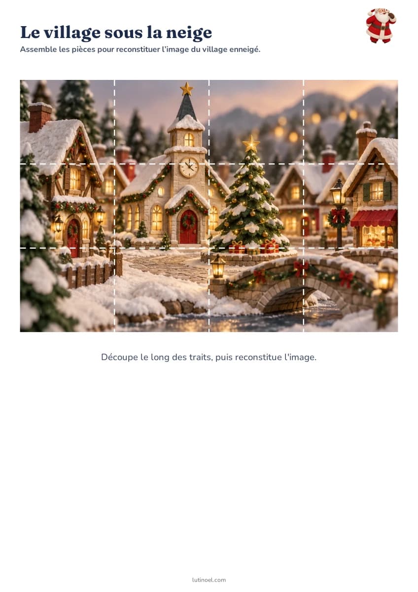 Le village sous la neige — aperçu du puzzle